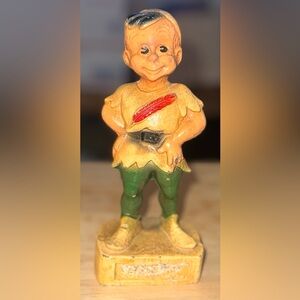 Vintage Peter Pan Red Feather Community Chest 1946 Campaign Award Figurine
